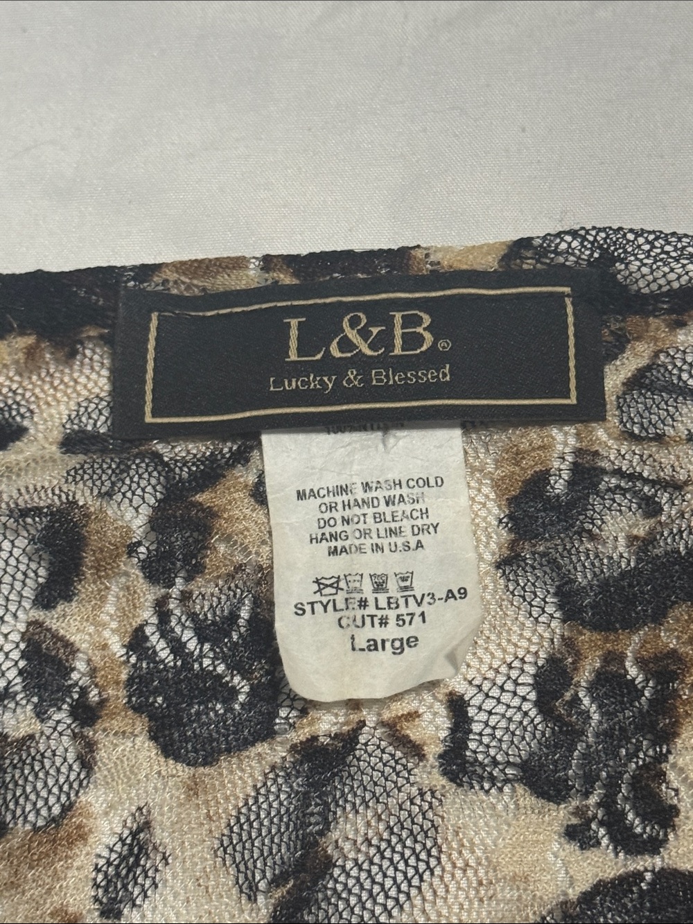 Lucky & Blessed Leopard Print Sheer Mesh Kimono Cardigan High Low Duster Top L - Picture 5 of 6